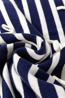 Gestreepte Merino Wol Trui - maat M Navy