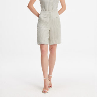 Gestreepte rechte shorts Mint - L