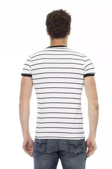 Gestreepte Ronde Hals T-shirt Wit
