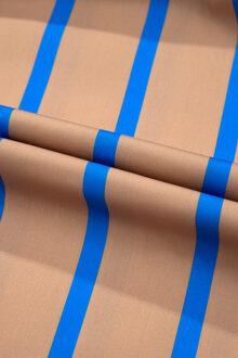 Gestreepte Stof Beige Blauw Verticaal Bruin