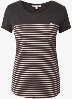 Gestreepte T-Shirt, Dames, dark grey rose stripe, L