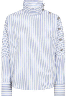 Gestreepte top met knopen Devin  blauw - L,