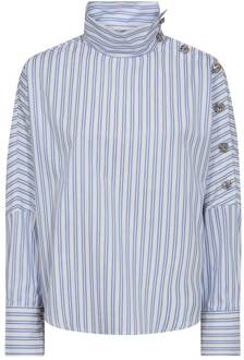 Gestreepte top met knopen Devin  blauw - XS,S,M,L,XL,