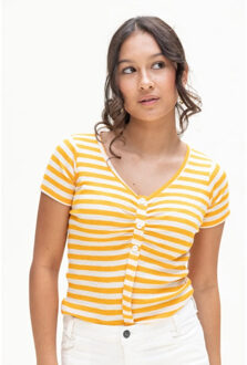 Gestreepte top voor meisjes in de kleur Geel - 140