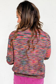 Gestreepte Trui Losse Pasvorm - maat XL Lichtroze