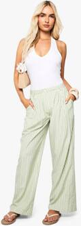 Gestreepte Wijde Pijpenbroek, Green - 36