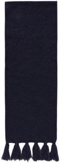 Gestreepte Zijden Mohair Sjaal met Franjes Massimo Alba , Blue , Unisex - ONE Size
