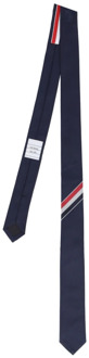 Gestreepte zijden stropdas met tricolor detail Thom Browne , Blue , Heren - ONE Size