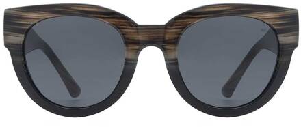 Gestreepte zonnebril Lilly  grijs - One Size,