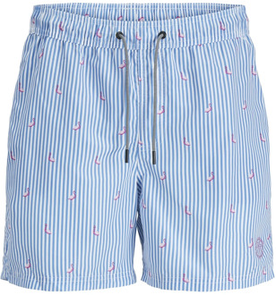 Gestreepte zwemboxer voor mannen Jack & Jones , Blue , Heren - M,S