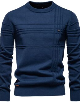 Gestructureerde Gebreide Trui - maat 2XL Donkerblauw