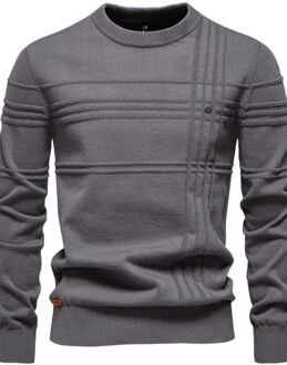 Gestructureerde Gebreide Trui - maat L Grijs