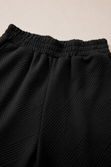 Gestructureerde Geometrische Loungeset Zwart