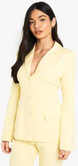 Gestructureerde Getailleerde Blazer, Butter - 42