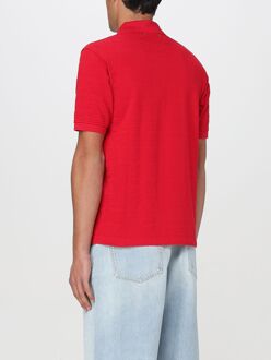 Gestructureerde Poloshirt Rood