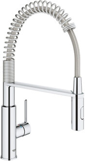 Get 1-gats keukenkraan met professionele handdouche chroom