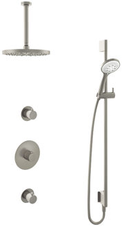 Get Together IBS1GN inbouwdouche met 3s handdouche, 30cm plafondbuis, 25cm hoofddouche en glijstang geborsteld nikkel