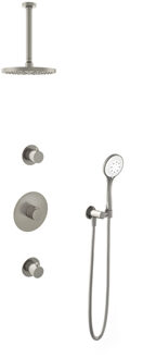 Get Together IBS1GN inbouwdouche met 3s handdouche en 30cm plafondbuis geborsteld nikkel