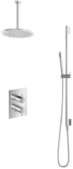 Get Together IBS2ACR inbouwdouche met 30cm plafondbuis, 25cm hoofddouche en glijstang chroom