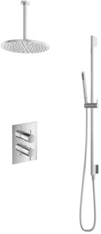 Get Together IBS2ACR inbouwdouche met 30cm plafondbuis, 30cm hoofddouche en glijstang chroom