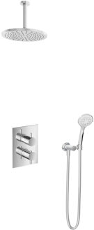 Get Together IBS2ACR inbouwdouche met 3s handdouche, 15cm plafondbuis en 25cm hoofddouche chroom