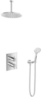 Get Together IBS2ACR inbouwdouche met 3s handdouche, 15cm plafondbuis en 30cm hoofddouche chroom