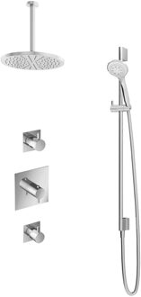 Get Together IBS2ACR inbouwdouche met 3s handdouche, 30cm plafondbuis, 30cm hoofddouche en glijstang chroom