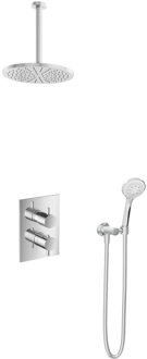 Get Together IBS2ACR inbouwdouche met 3s handdouche, 30cm plafondbuis en 25cm hoofddouche chroom