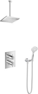 Get Together IBS2ACR inbouwdouche met 3s handdouche, 30cm plafondbuis en vierkante hoofddouche chroom