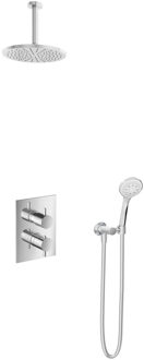 Get Together IBS2ACR inbouwdouche met 3s handdouche en 15cm plafondbuis chroom