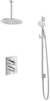 Get Together IBS2AGN inbouwdouche met 3s handdouche, 30cm plafondbuis en 30cm hoofddouche geborsteld nikkel