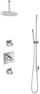 Get Together IBS2CR inbouwdouche met 15cm plafondbuis, 25cm hoofddouche en glijstang chroom