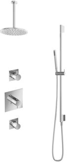 Get Together IBS2CR inbouwdouche met 30cm plafondbuis en glijstang chroom