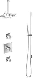 Get Together IBS2CR inbouwdouche met 30cm plafondbuis, vierkante hoofddouche en glijstang chroom