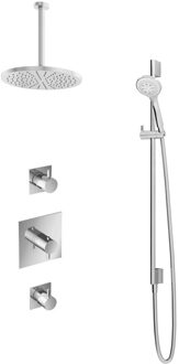 Get Together IBS2CR inbouwdouche met 3s handdouche, 30cm plafondbuis en 30cm hoofddouche chroom