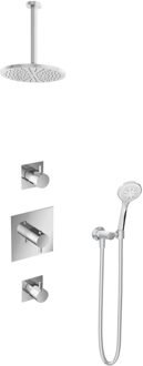 Get Together IBS2CR inbouwdouche met 3s handdouche en 30cm plafondbuis chroom