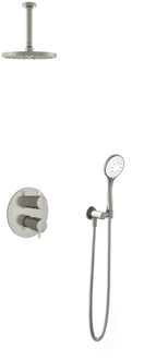 Get Together IBS2RAGN inbouwdouche met 3s handdouche en 15cm plafondbuis geborsteld nikkel