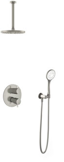 Get Together IBS2RAGN inbouwdouche met 3s handdouche en 30cm plafondbuis geborsteld nikkel