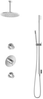 Get Together IBS2RCR inbouwdouche met 15cm plafondbuis, 25cm hoofddouche en glijstang chroom