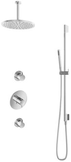 Get Together IBS2RCR inbouwdouche met 15cm plafondbuis, 30cm hoofddouche en glijstang chroom