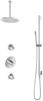 Get Together IBS2RCR inbouwdouche met 30cm plafondbuis, 25cm hoofddouche en glijstang chroom