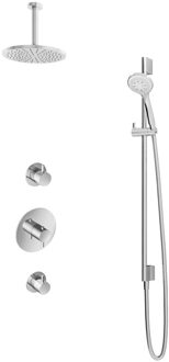 Get Together IBS2RCR inbouwdouche met 3s handdouche, 15cm plafondbuis en glijstang chroom