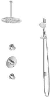 Get Together IBS2RCR inbouwdouche met 3s handdouche, 30cm plafondbuis en 30cm hoofddouche chroom