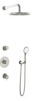 Get Together IBS2RGN inbouwdouche met 3s handdouche en 30cm hoofddouche geborsteld nikkel