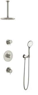 Get Together IBS2RGN inbouwdouche met 3s handdouche en 30cm plafondbuis geborsteld nikkel