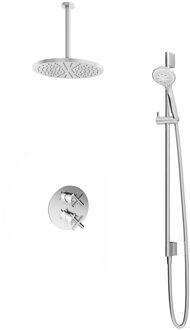 Get Together IBS3ACR inbouwdouche met 3s handdouche, 30cm plafondbuis, 30cm hoofddouche en glijstang chroom