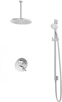 Get Together IBS3ACR inbouwdouche met 3s handdouche, 30cm plafondbuis en 30cm hoofddouche chroom