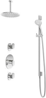 Get Together IBS5CR inbouwdouche met 3s handdouche, 15cm plafondbuis, 25cm hoofddouche en glijstang chroom