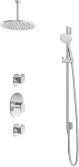 Get Together IBS5CR inbouwdouche met 3s handdouche, 15cm plafondbuis, 30cm hoofddouche en glijstang chroom