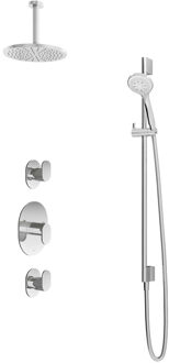 Get Together IBS5CR inbouwdouche met 3s handdouche, 15cm plafondbuis en glijstang chroom